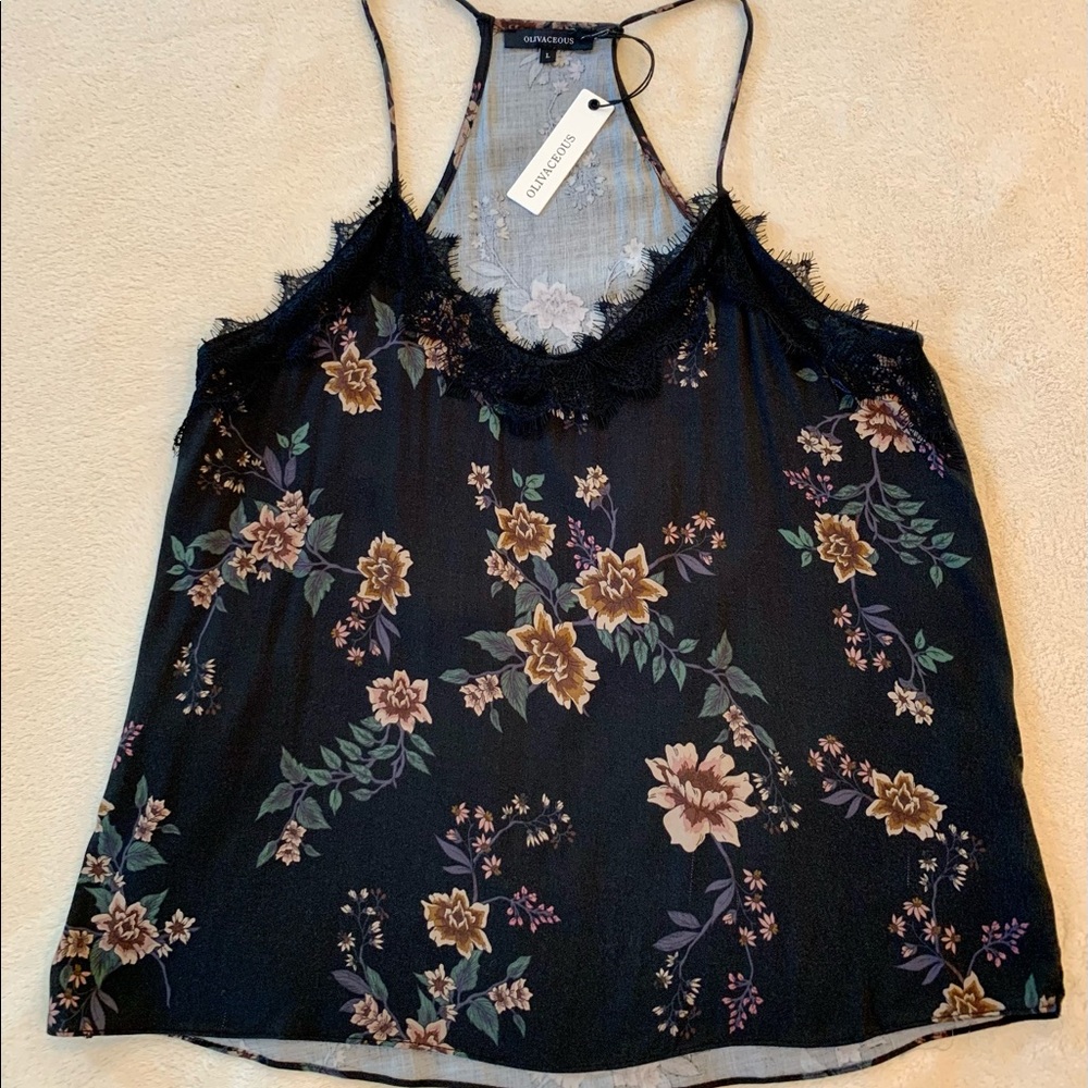 Olivaceous Womens Camisole with Lace Detail Sz Large